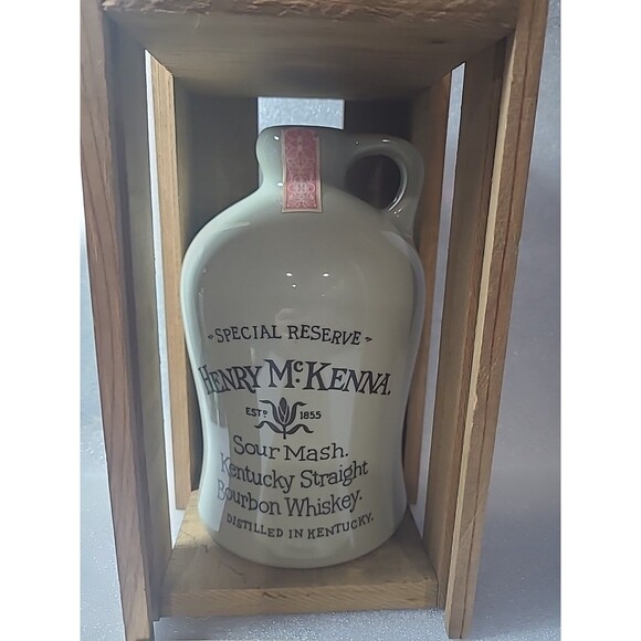 VTG Empty Henry McKenna Sour Mash Bourbon Whiskey Jug 750 ml -80 Proof Kentucky - Picture 2 of 9